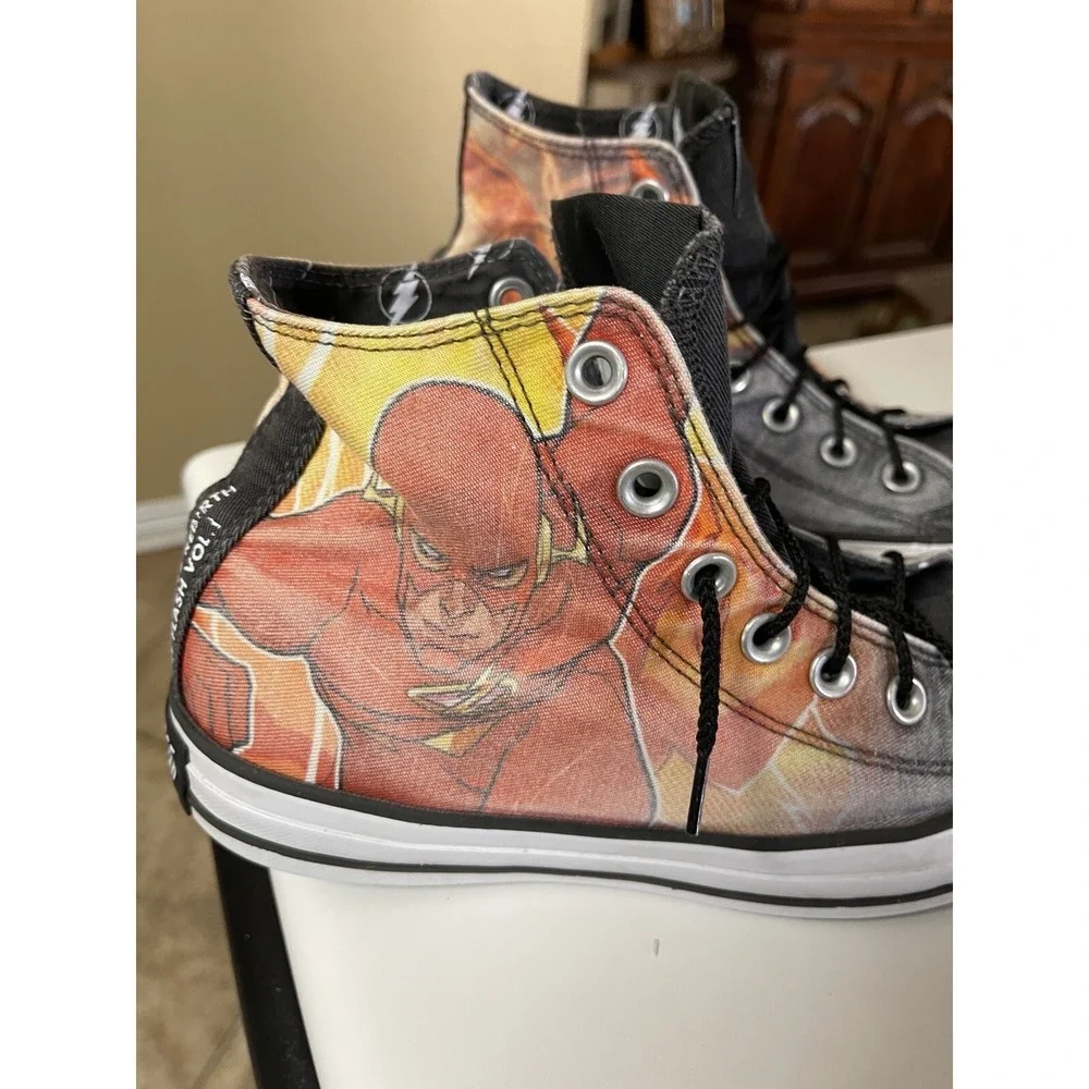 Converse DC Comics Flash High Top Sneakers Mens 6 Womens 8 Graphic - Picture 4 of 9
